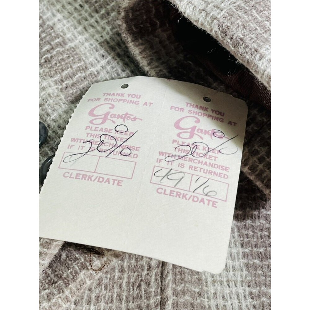 AC Sport Vintage Retro Wool Tan Brown Plaid Blazer Jacket With Tags Size 4 - Picture 12 of 12